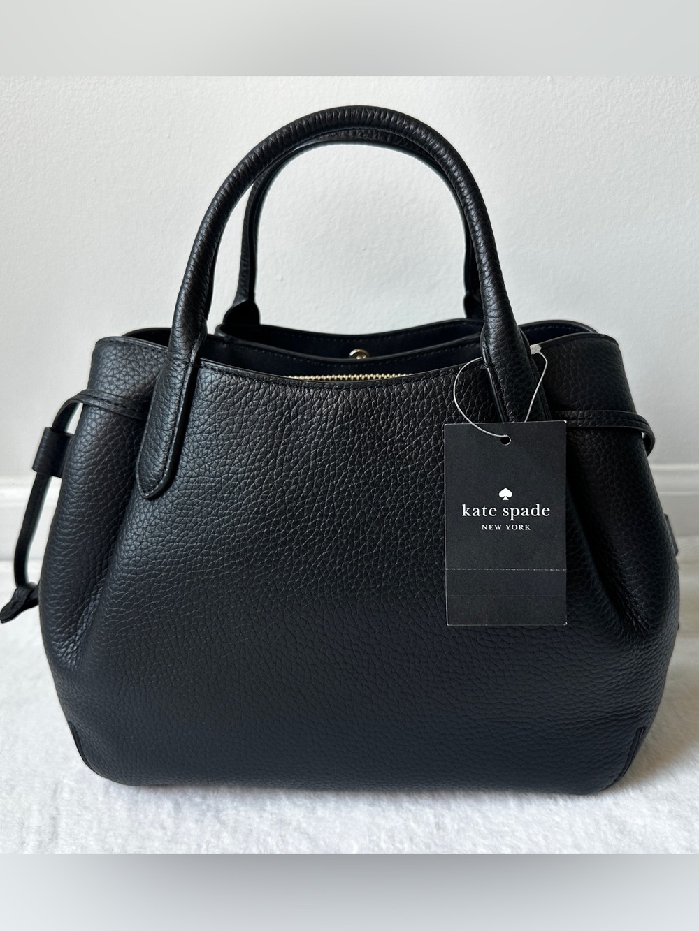 Kate Spade NWT Black Pebbled Leather Dumpling K8135 Small Satchel Original $379 - Picture 5 of 16